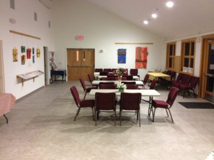 Our Fellowship Hall: Not just for eating! We also hold meetings here.